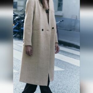 Zara Coat Beige Manteco Long